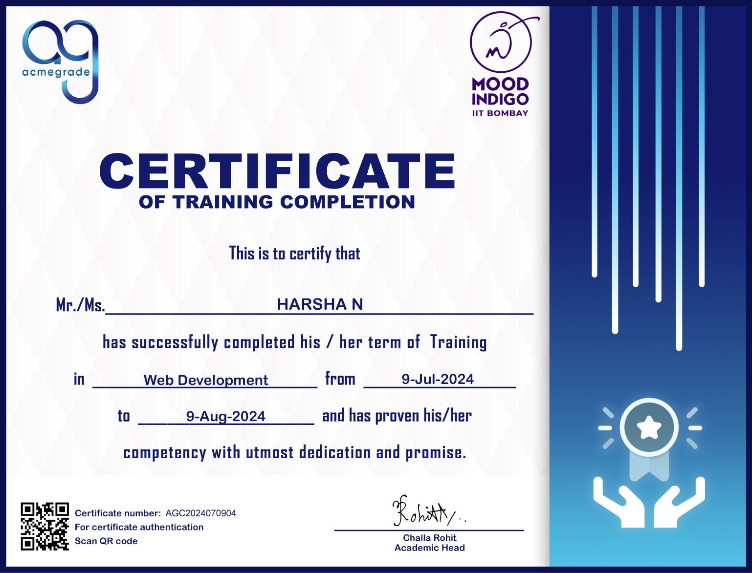 Training Completion Certificate